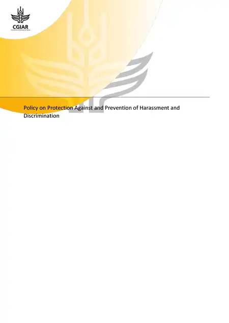 CGIAR Policy on Protection Against and Prevention of Harassment and Discrimination